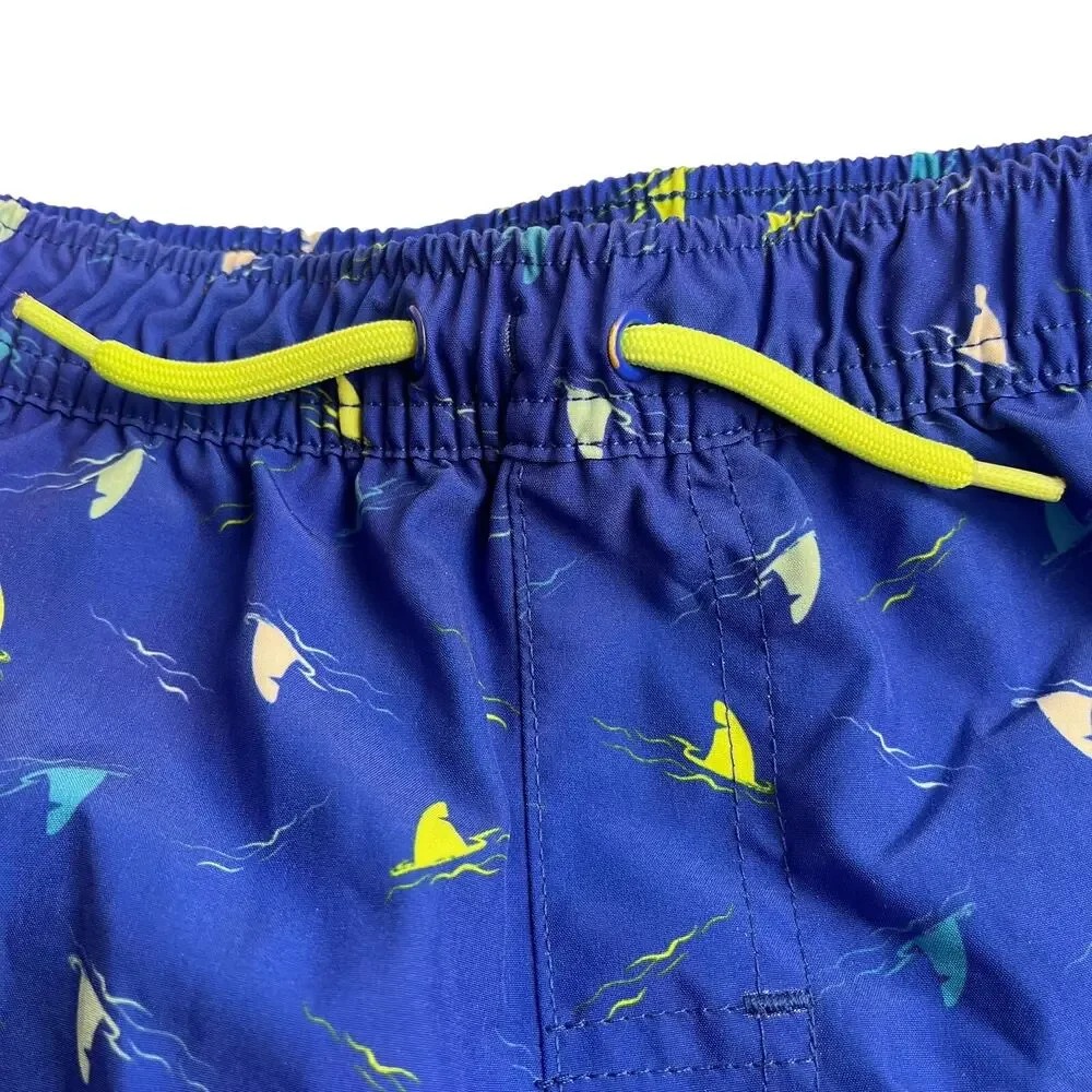 Wonder Nation Boys 5T Blue Shark Print Swim Trunks